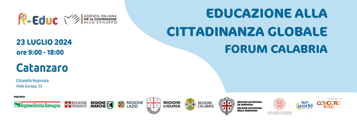 Terzo forum interregionale sull'Educazione alla Cittadinanza Globale - Martedì 23 luglio, Cittadella Regionale - Programma e Live Streaming