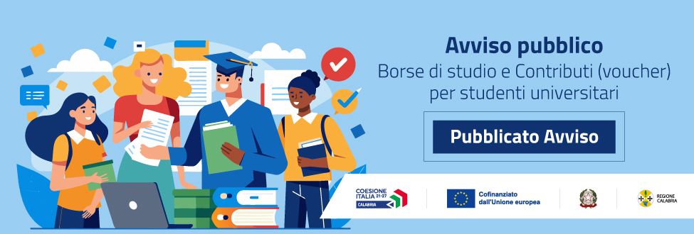 Pubblicato l’Avviso Borse di studio e contributi (voucher) per studenti universitari. A.A. 2023-2024.