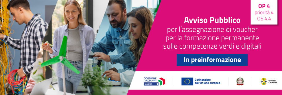 Skills for Green and Digital Transition – Pubblicato l’Avviso in Preinformazione