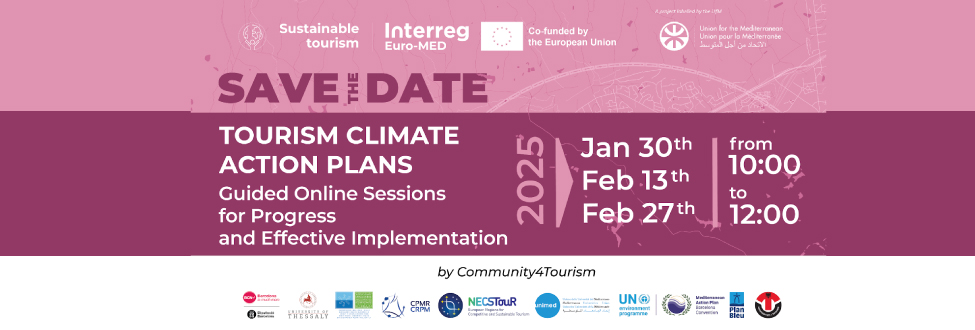 Interreg Euro MED: Sessioni di formazione online sul Blueprint for Tourism Climate Action Plans