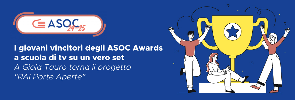 I giovani vincitori degli ASOC Awards a scuola di tv su un vero set