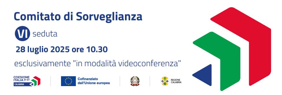 VI seduta del CdS del PR Calabria FESR FSE+ 2021/2027: Modifiche al Programma
