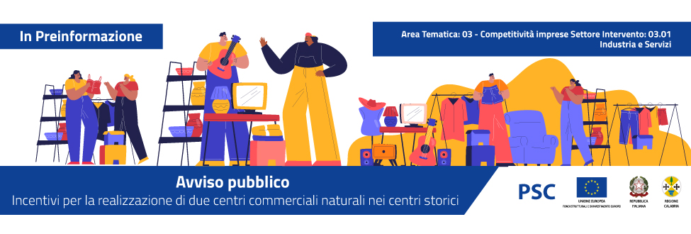 Avviso pubblico incentivi per la realizzazione di due centri commerciali naturali nei centri storici