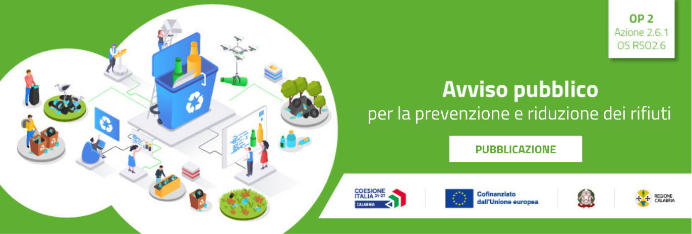 Pubblicato l’Avviso pubblico per la prevenzione e riduzione di rifiuti